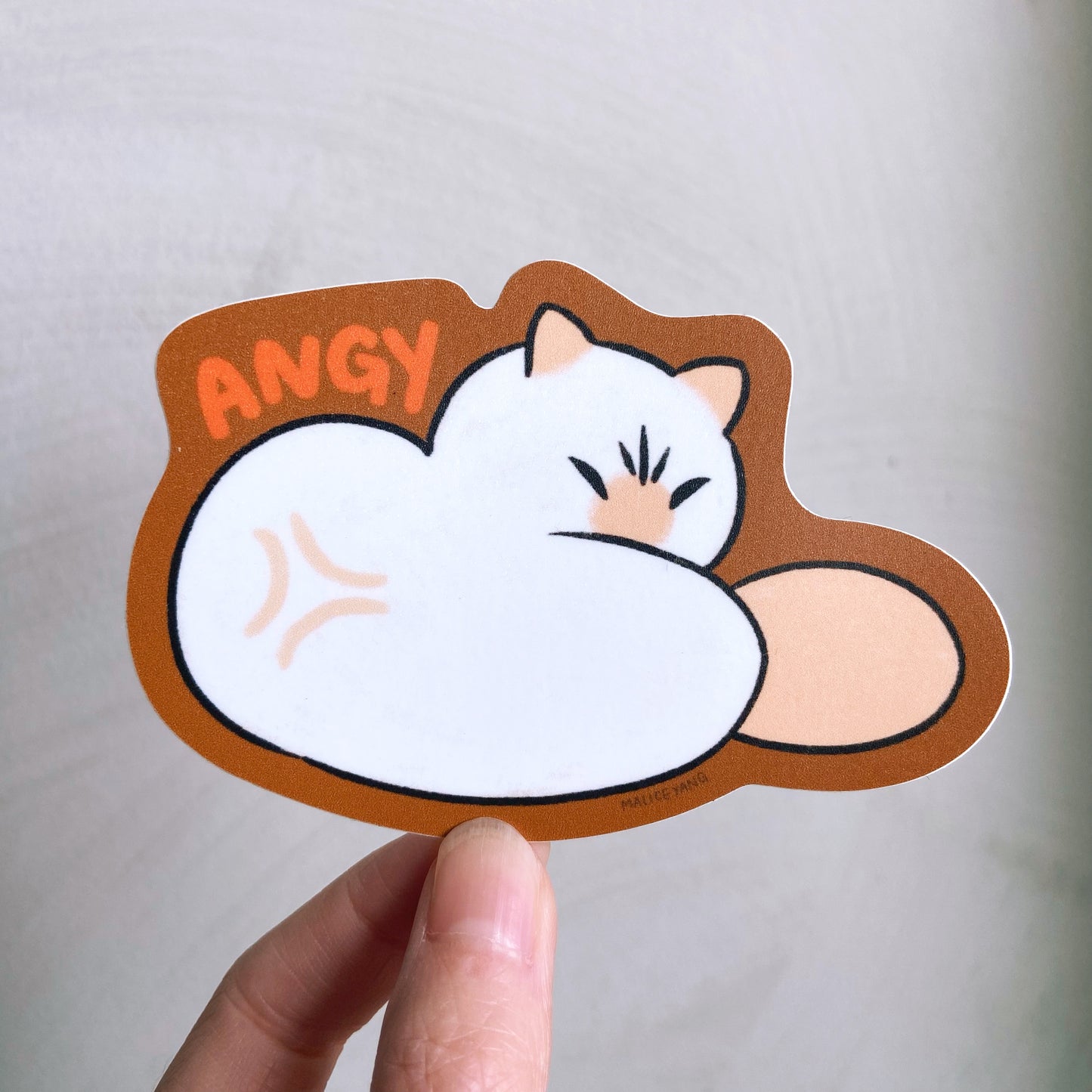 Angy Cat Waterproof Vinyl Sticker