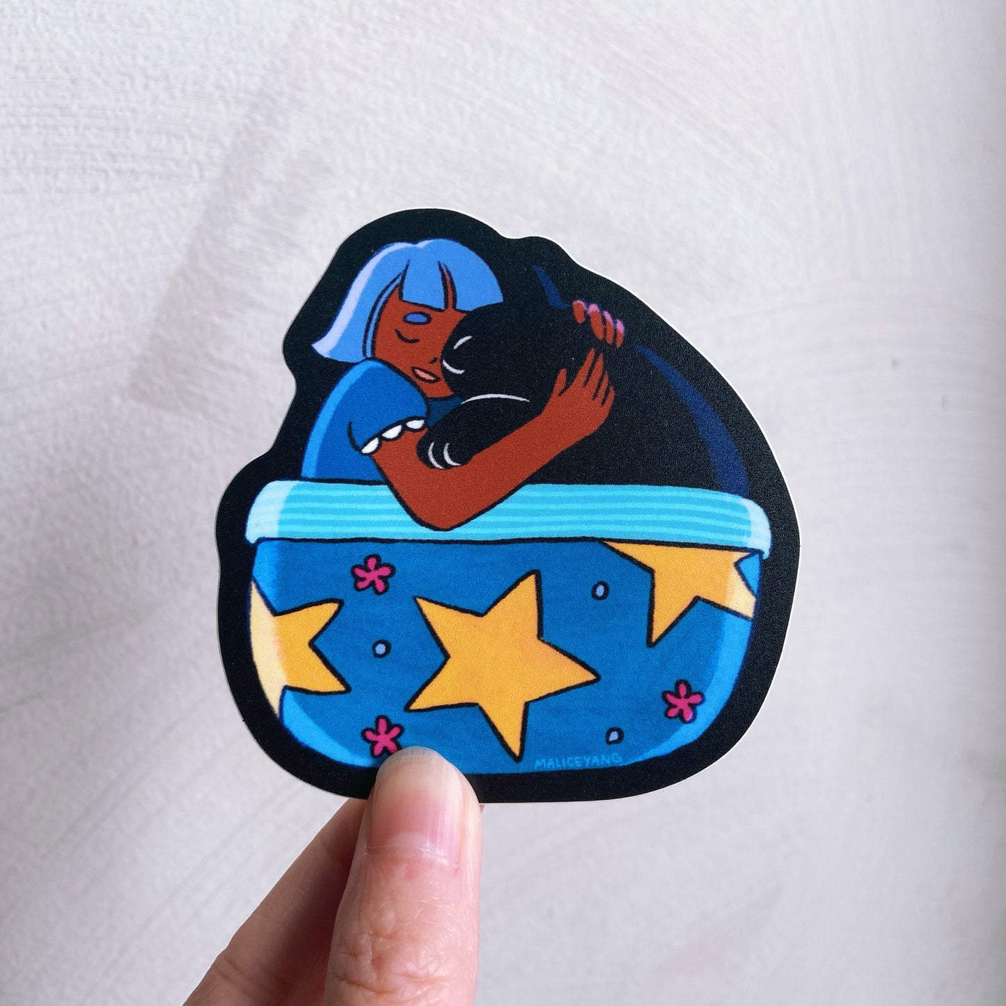 Sleeping Cat Waterproof Vinyl Sticker