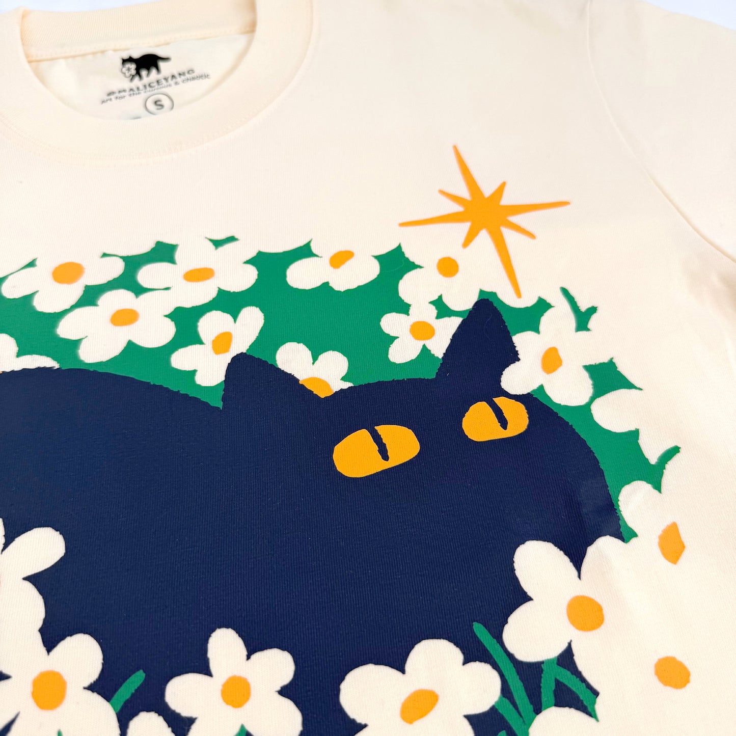 Locked In: Screen Printed Cat Crop Top