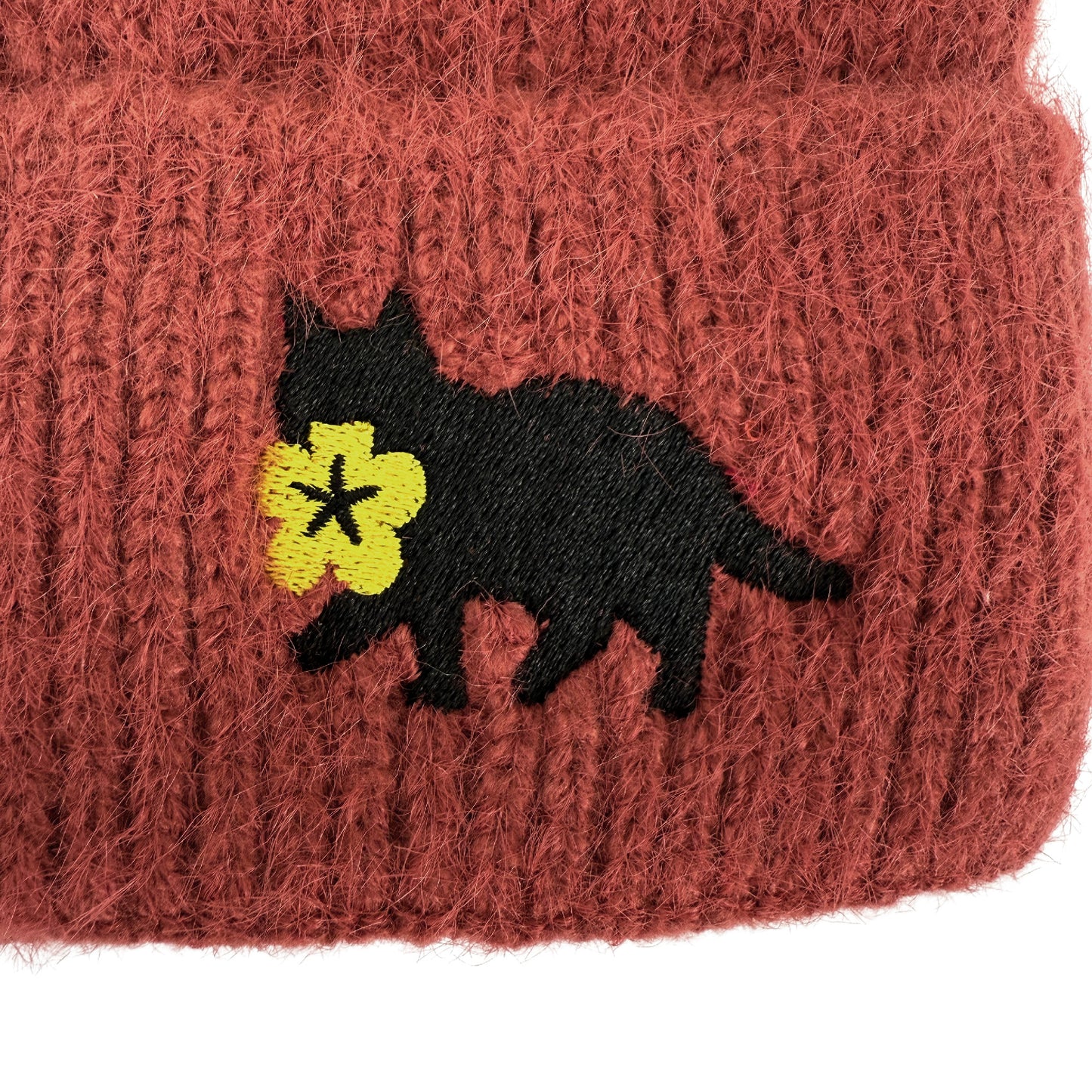 Bloom Thief: Embroidered Cat Ear Beanie (Red)