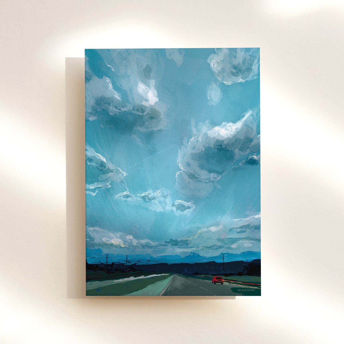 Highway Under Clouds Art Print