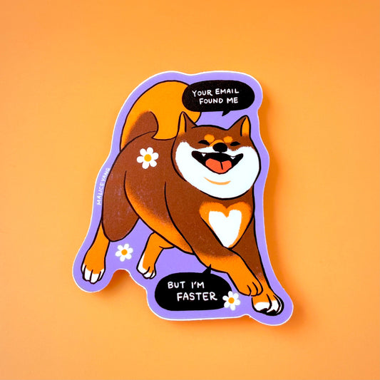 Shiba Email Waterproof Vinyl Sticker